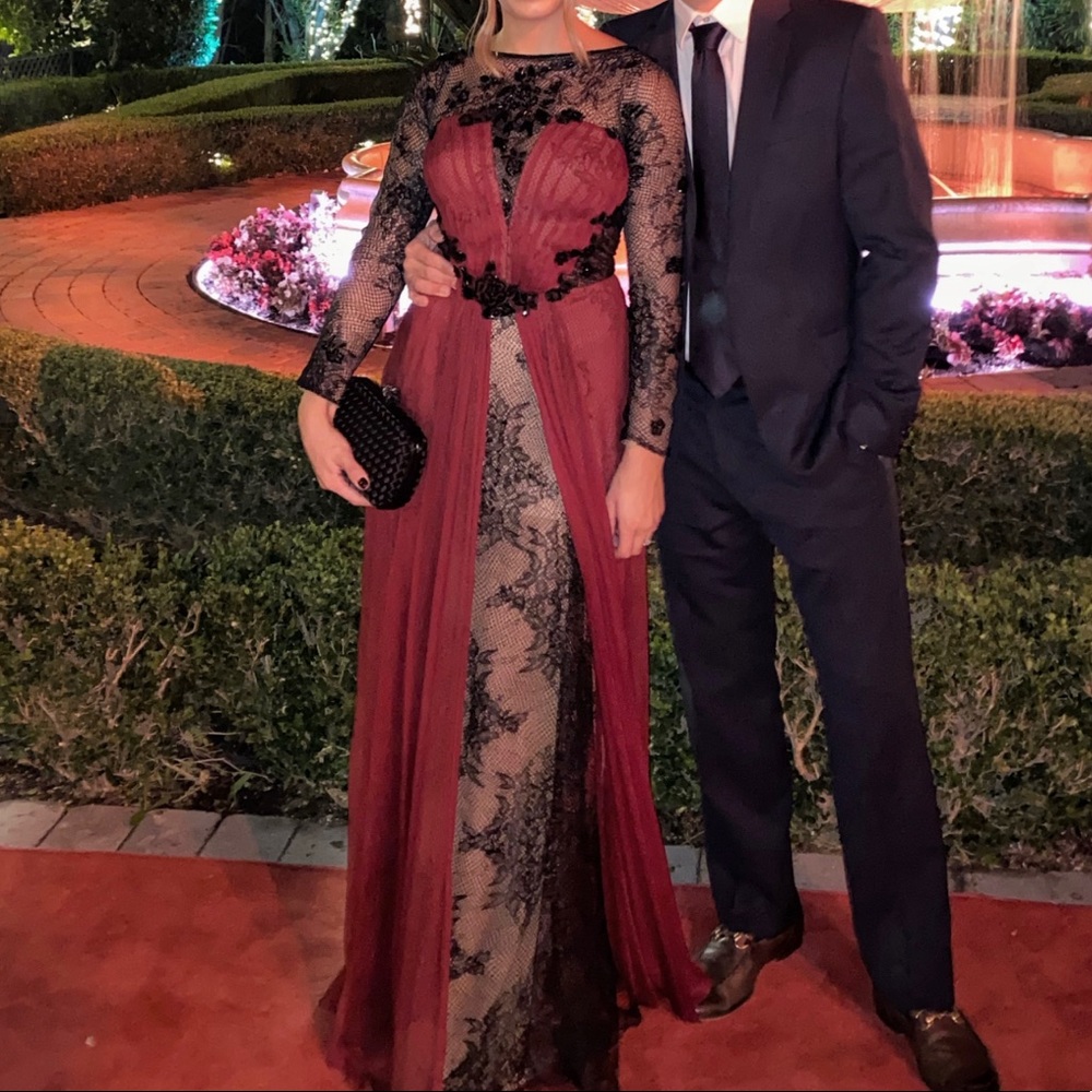 ABS Allen Schwartz Lace Embellished Gown